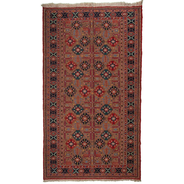Afsoos Soumak Persian Carpet Wool 165x290 - Authentic Nomadic Rugs & Kilims in Dubai, Silk & Wool