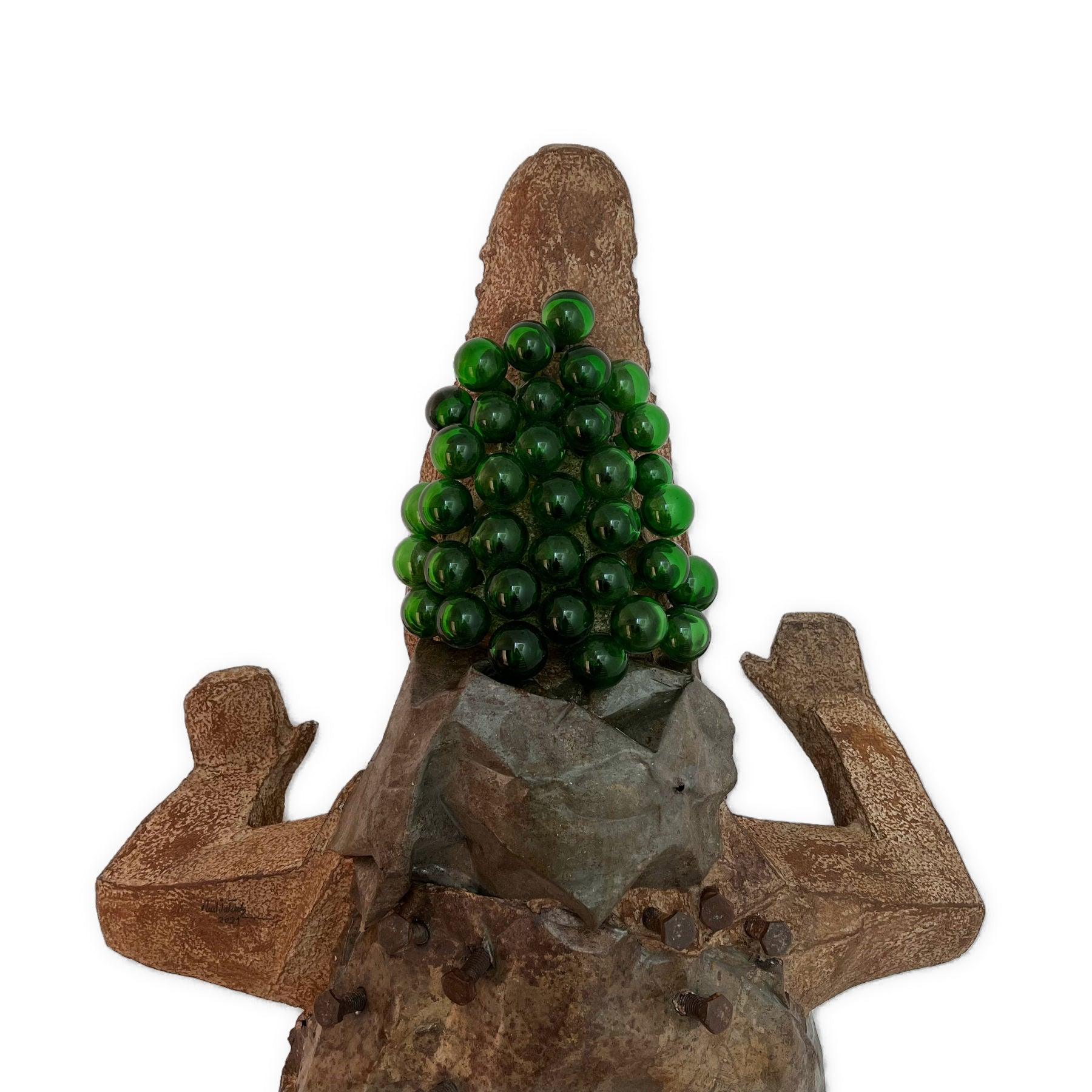 Alligator Papier Mache Sculpture - Mixed Media Sculptures by Roxana Fazeli in Dubai - Recycled Art UAE