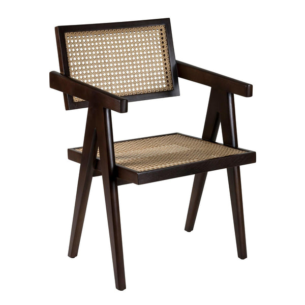 Dark Brown Cane Chair - Pierre Jeanneret designer Office & Dining Chairs in Dubai