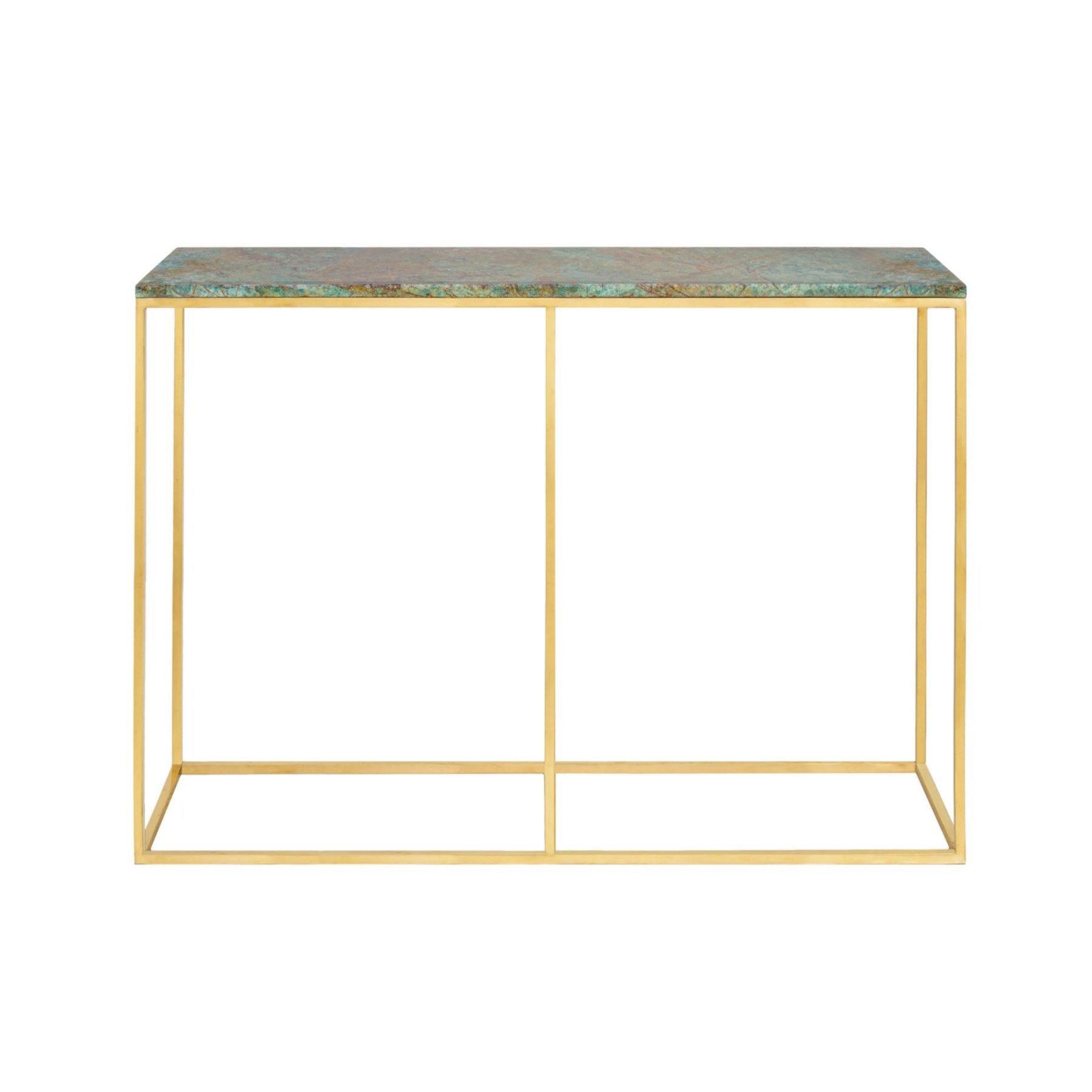Antique Green Marble & Bronze Console Table