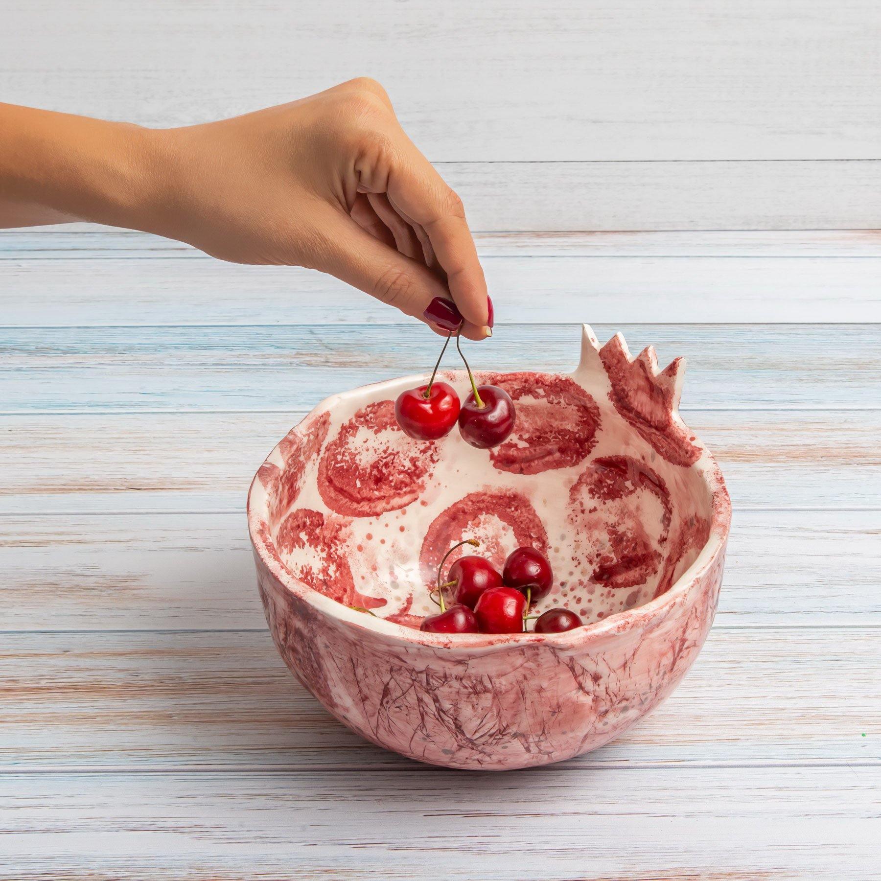 Pomegranate Ceramic Bowl - Tabletop Accessories, Artistic Handmade Tableware in Dubai