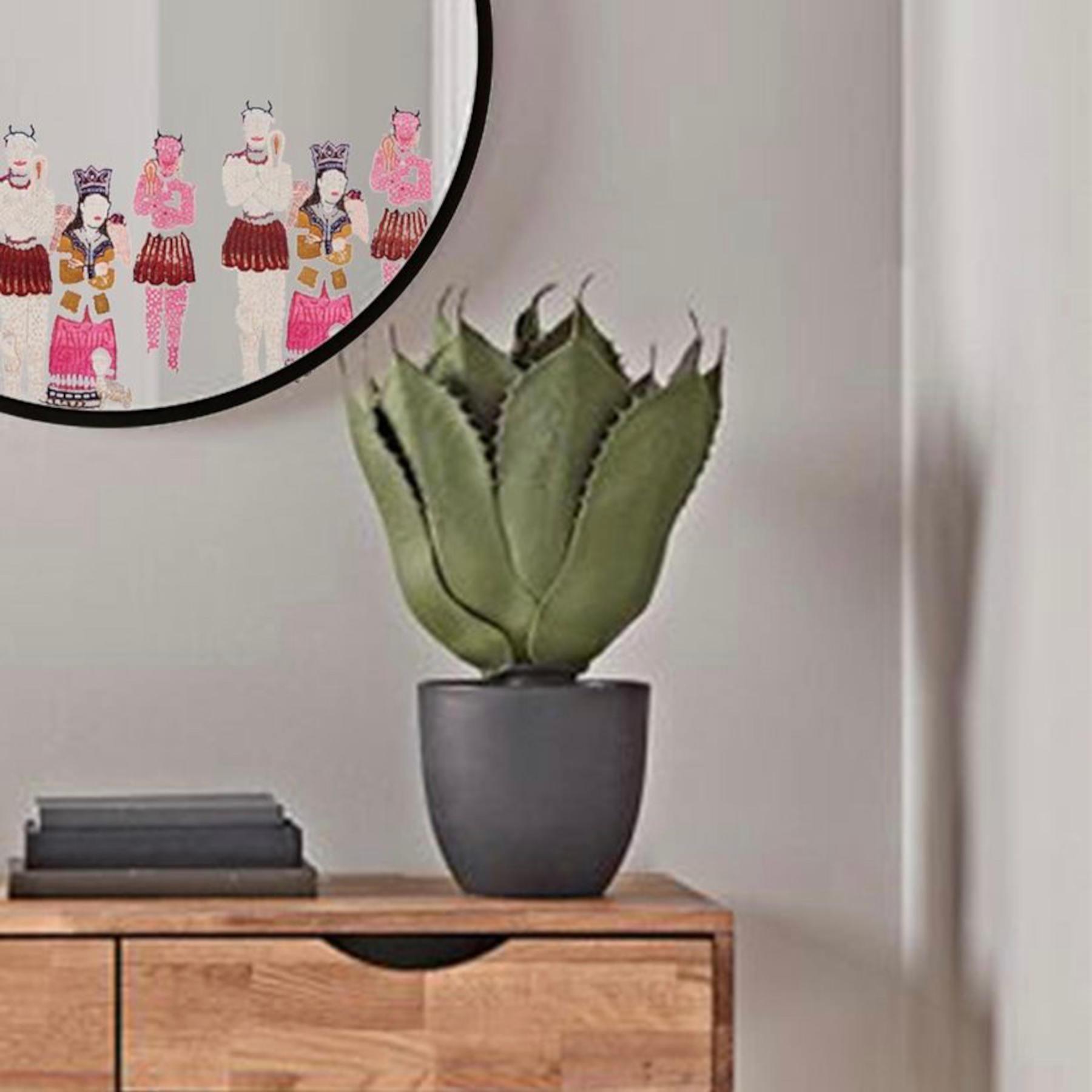 Angels & Demons Decorative Round 
Mirror - Wall Mounted Painted Mirror in Metal Frame in Dubai