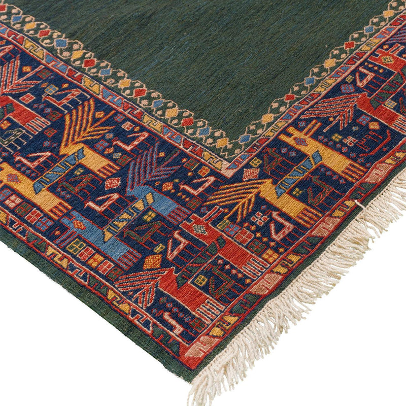 Annette Soumak Persian Carpet Wool 160x215 - Authentic Nomadic Rugs & Kilims in Dubai