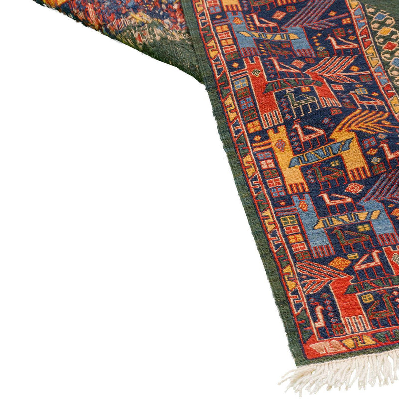 Annette Soumak Persian Carpet Wool 160x215 - Authentic Nomadic Rugs & Kilims in Dubai