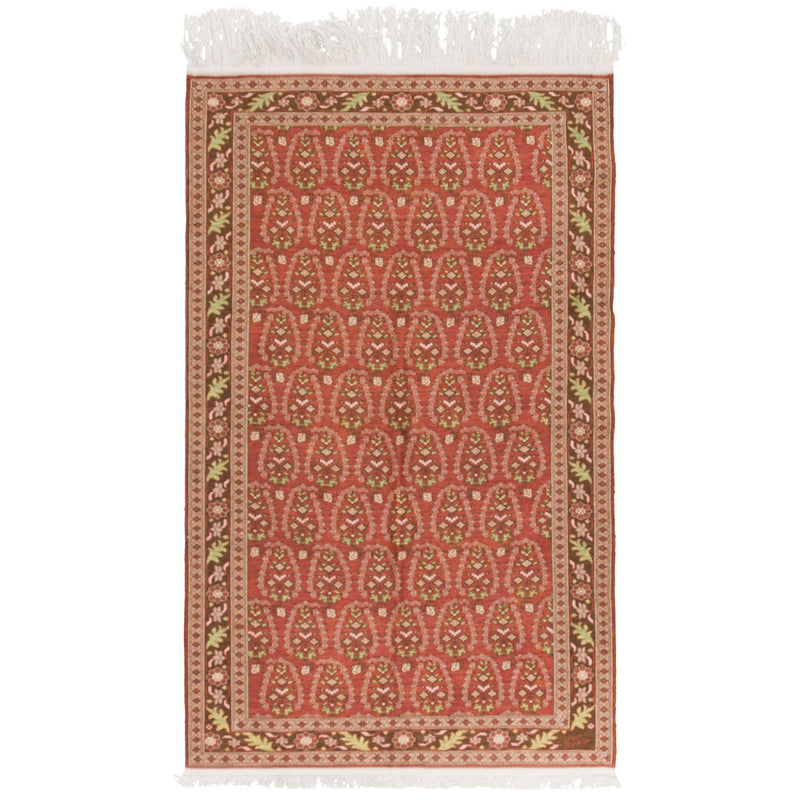 Aytak Soumak Persian Carpet Super Fine Silk 67x108 Red - Authentic Nomadic Rugs & Kilims in Dubai