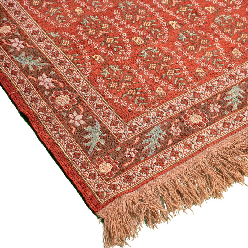 Aytak Soumak Persian Carpet Super Fine Silk 67x108 Red - Authentic Nomadic Rugs & Kilims in Dubai