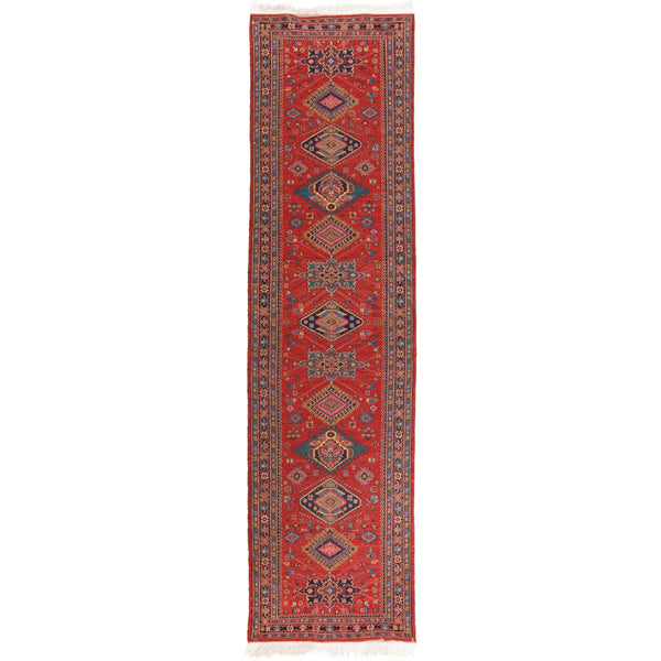 Azadeh Reversed Soumak Persian Carpet Wool 79x298 Red - Pearl Woven, Morvarid Baf Rugs in Dubai