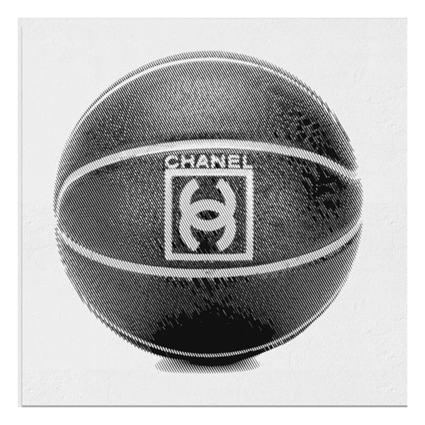 Ball Life Black Chanel Print on Canvas Artwork - Vintage Arabia Pop Art by Julian Castaldi in Dubai