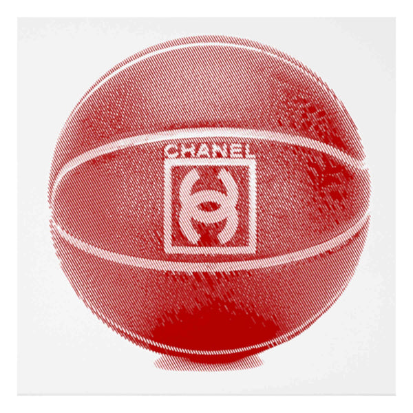 Ball Life Red Chanel Print on Canvas Artwork - Vintage Arabia Pop Art by Julian Castaldi in Dubai