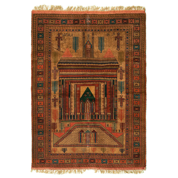 Olive Baluch Altar Persian Carpet - Authentic Nomadic Carpets & Kilims in Dubai