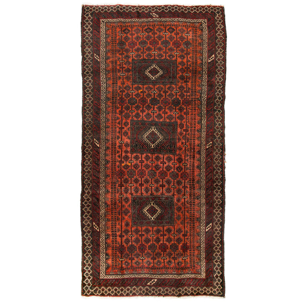 Baluch Geometric Persian Carpet 115x240 - Authentic Carpets & Kilims in Dubai