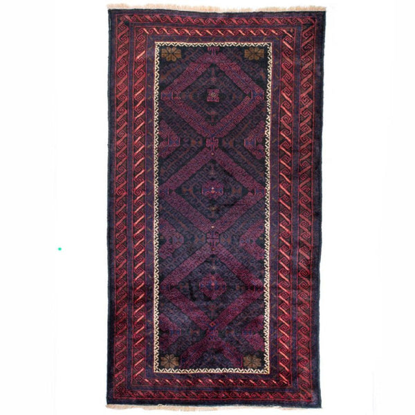 Dark Baluch Geometric Persian Carpet - Authentic Carpets & Kilims in Dubai