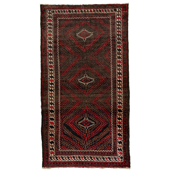 Baluch Nomadic Geometric Persian Carpet 123x293 - Authentic Handmade Rugs & Kilims in Dubai
