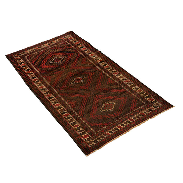 Baluch Nomadic Geometric Persian Carpet 123x293 - Authentic Handmade Rugs & Kilims in Dubai