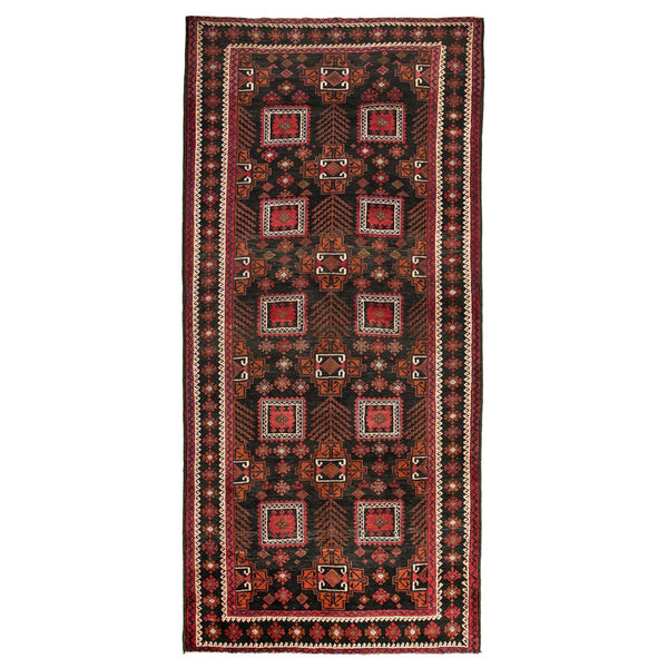 Black & Red Baluch Nomadic Persian Carpet - Handmade Authentic Carpets & Kilims in Dubai