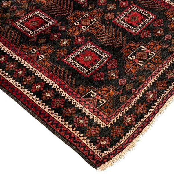 Black & Red Baluch Nomadic Persian Carpet - Handmade Authentic Carpets & Kilims in Dubai