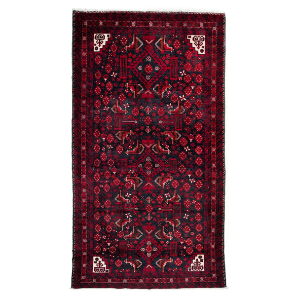 Dark Blue & Red Baluch Nomadic Persian Carpet - Handmade Authentic Carpets & Kilims in Dubai