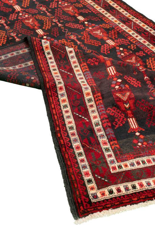 Black & Red Baluch Nomadic Persian Carpet - Handmade Authentic Carpets & Kilims in Dubai