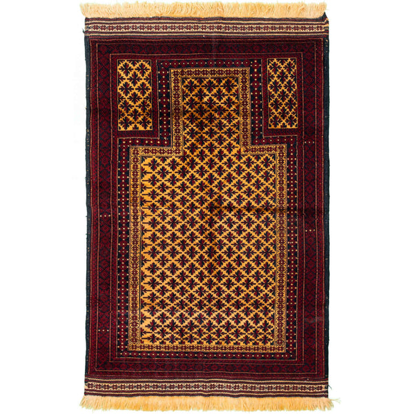 Baluch Nomadic Praying Persian Carpet 100x155 - Authentic Silk & Wool Oriental Rugs & Kilims Dubai