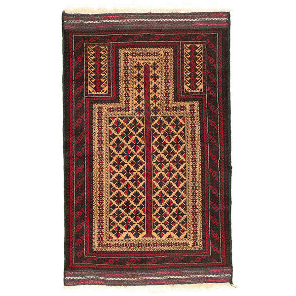 Baluch Nomadic Praying Persian Carpet 100x162 - Authentic Rugs & Kilims in Dubai