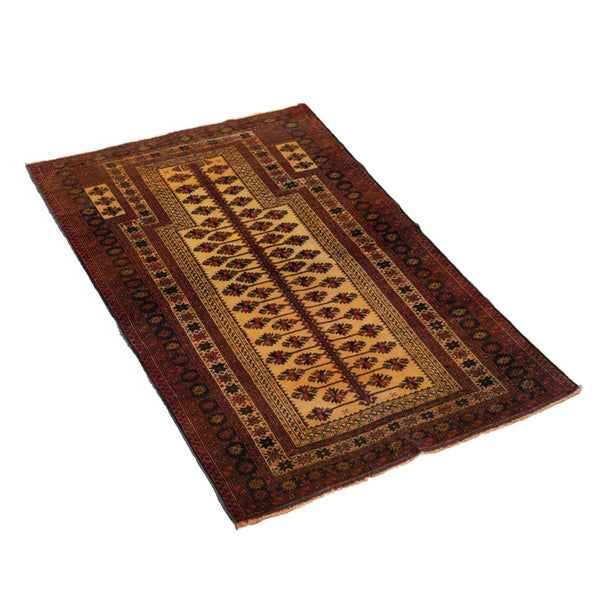 Baluch Nomadic Praying Persian Carpet 95x138 - Authentic Rugs & Kilims Dubai