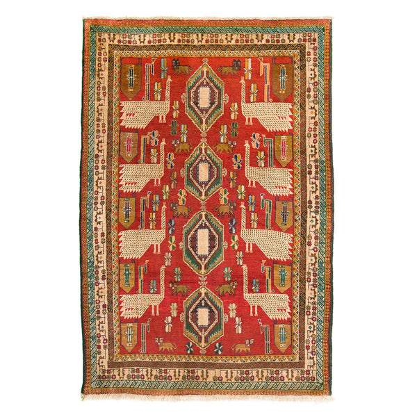 Red Baluch Peacock Persian Carpet - Authentic Carpets & Kilims in Dubai