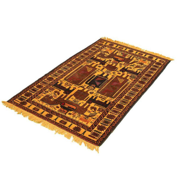 Yellow Baluch Hushang Shah Persian Carpet - Nomad Rugs & Kilims in Dubai
