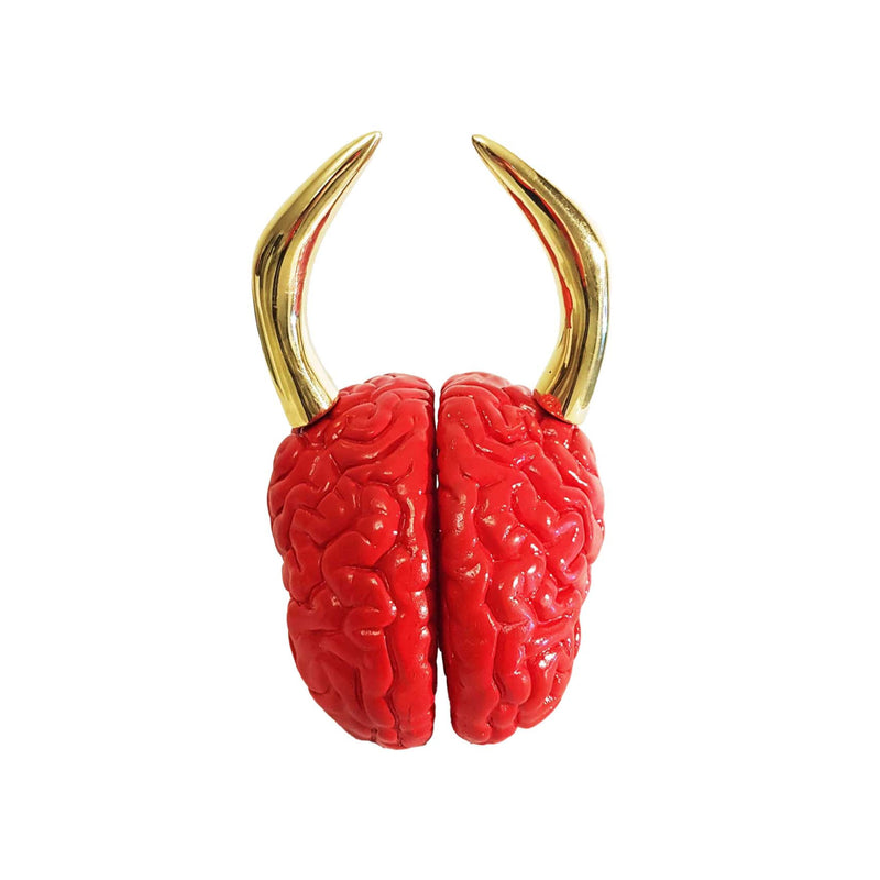 How Do you Feel Today Mixed Media Sculpture - Red & Gold
