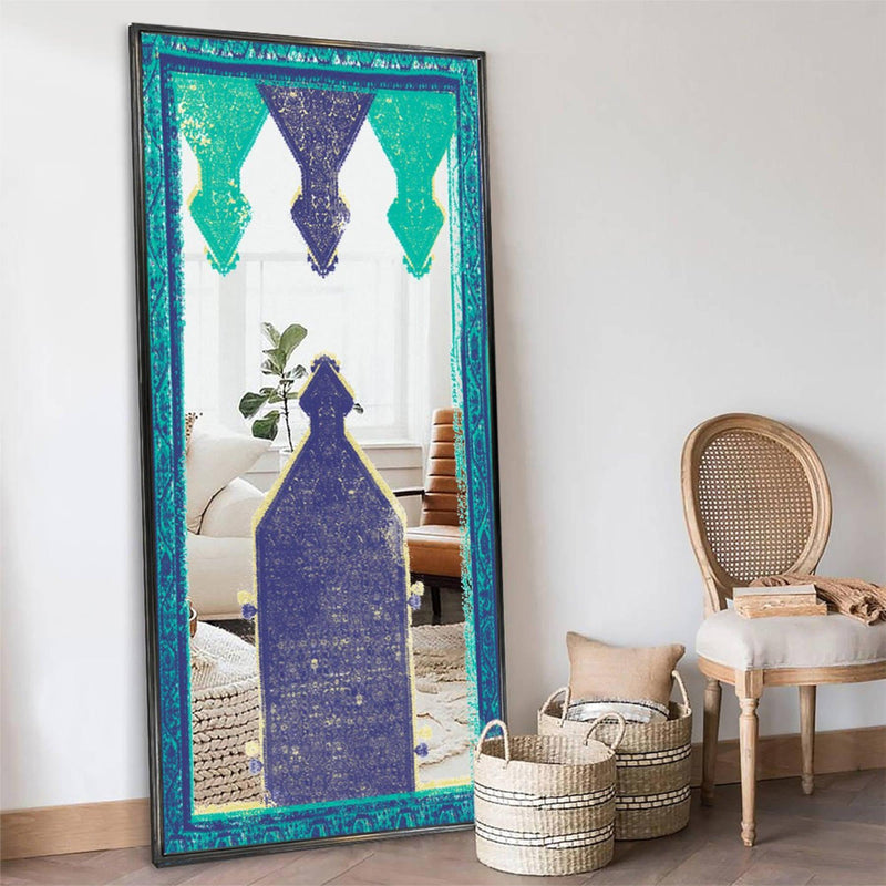 Boho Decorative Wall Mirror - Wall Mounted Painted Mirror in Metal Frame in Dubai