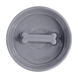 Bone Pet Slow Feeder Bowl in Grey - Choke Preventing Ceramic Bowls for Cats & Dogs in Dubai