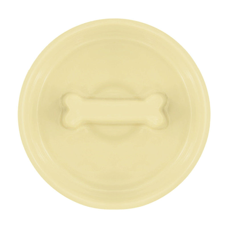 Bone Pet Slow Feeder Bowl in Pastel Yellow - Choke Preventing Ceramic Bowls for Cats & Dogs in Dubai