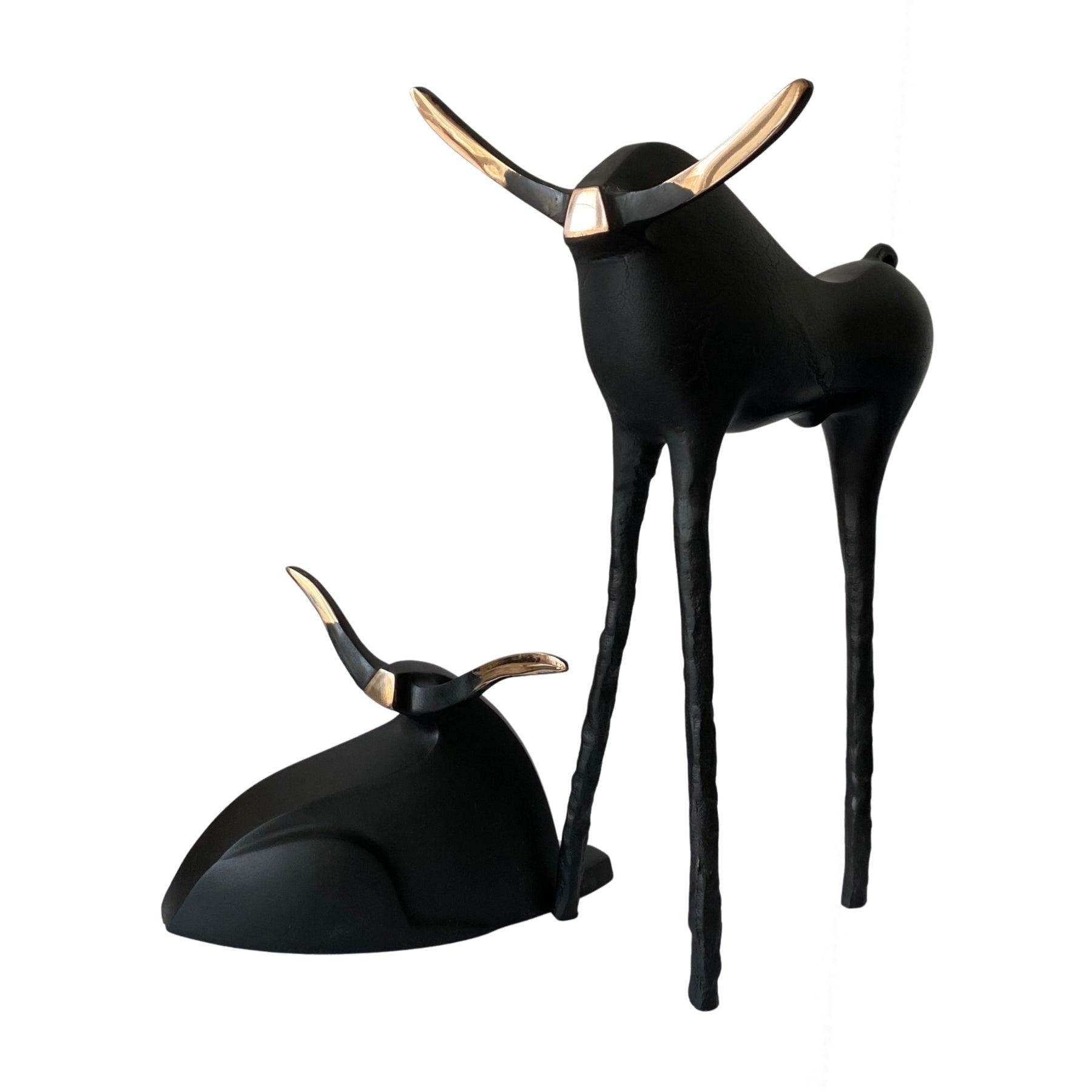 Bronze Sculptures Set - Bull Series Contemporary Sculptures by Sadegh Adham in Dubai