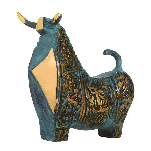 Calligraphy Bronze Sculpture - Bull Series Contemporary Sculptures by Sadegh Adham in Dubai