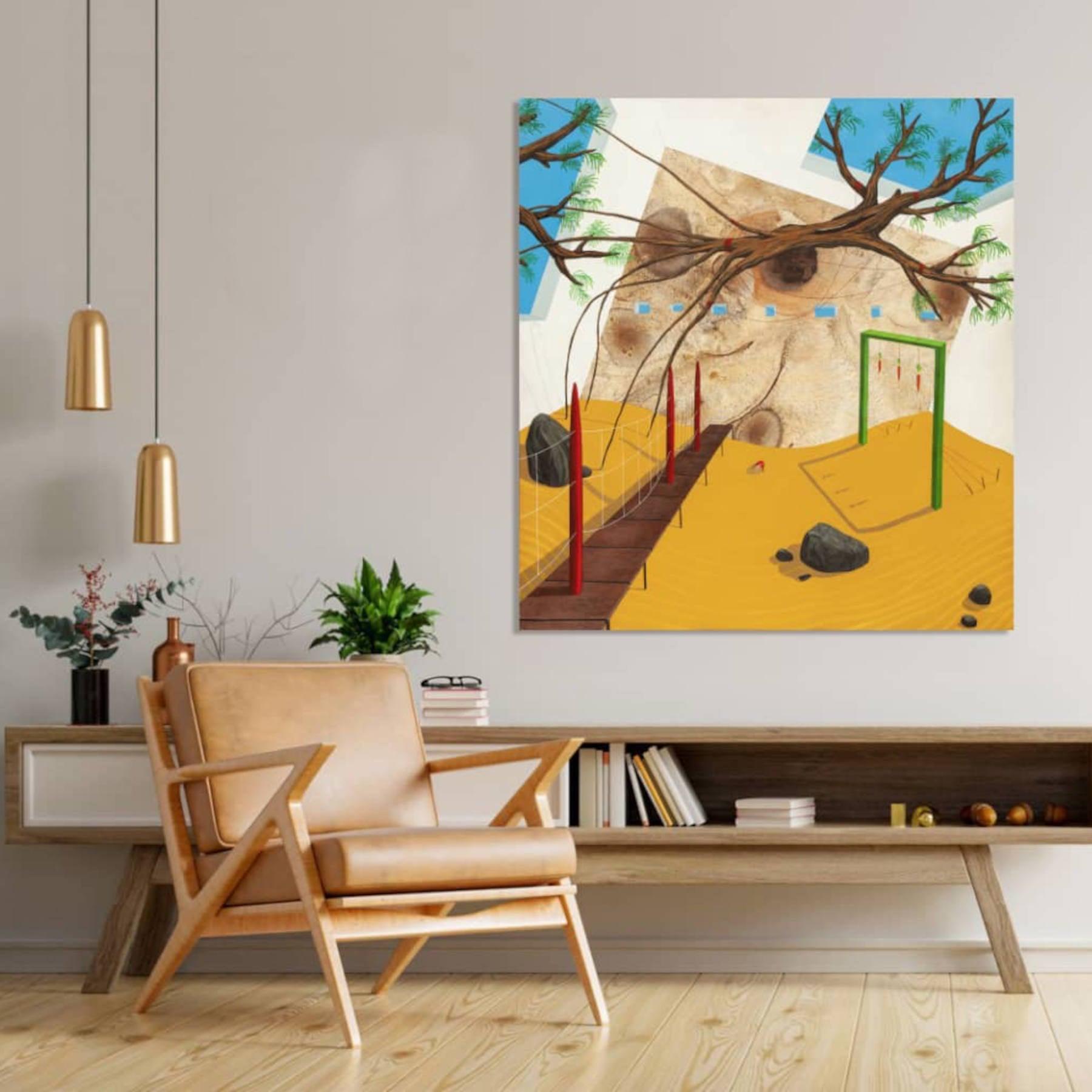 Butterfly Effect Acrylic Painting - Contemporary Visual Arts by Alireza Nekouei Dubai