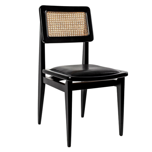 Cane C-Chair with Black Leather Seat Gubi Designer Office & Dining Chairs in Dubai