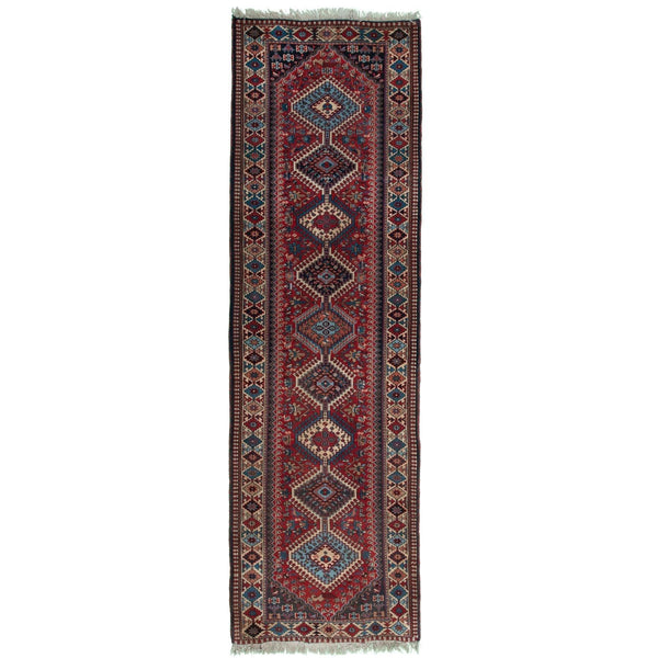 Carpet Qashqai Geometric 86x290 - Authentic Oriental Wool Persian Rugs in Dubai