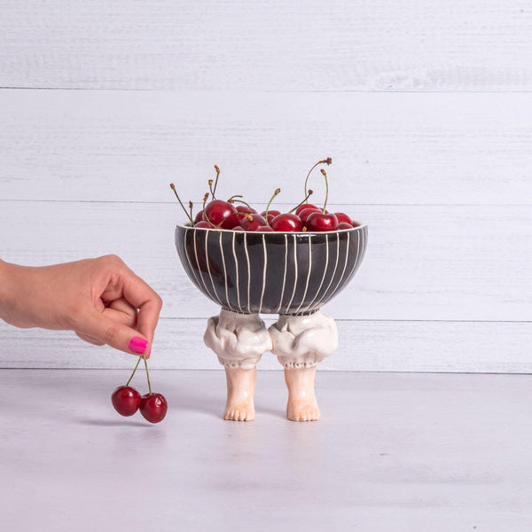 Ceramic Bowl on Feet - Tabletop Accessories & Artistic Handmade Tableware in Dubai