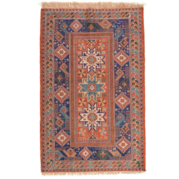 Chakad Soumak Persian Carpet Silk & Wool 93x149 - Authentic Nomadic Rugs & Kilims in Dubai