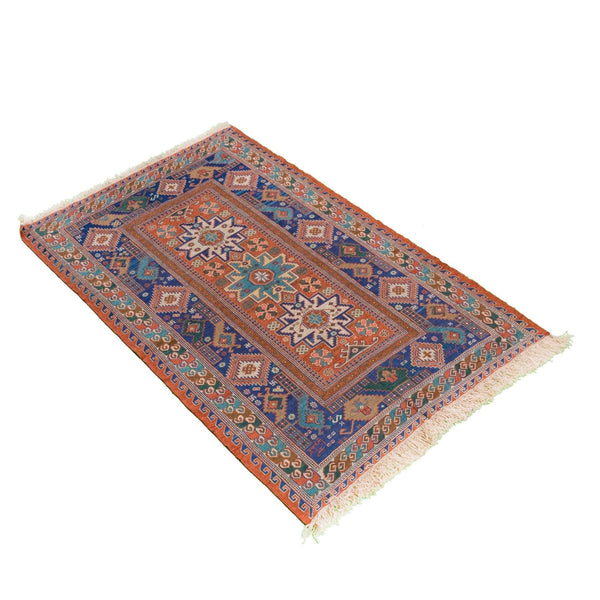 Chakad Soumak Persian Carpet Silk & Wool 93x149 - Authentic Nomadic Rugs & Kilims in Dubai