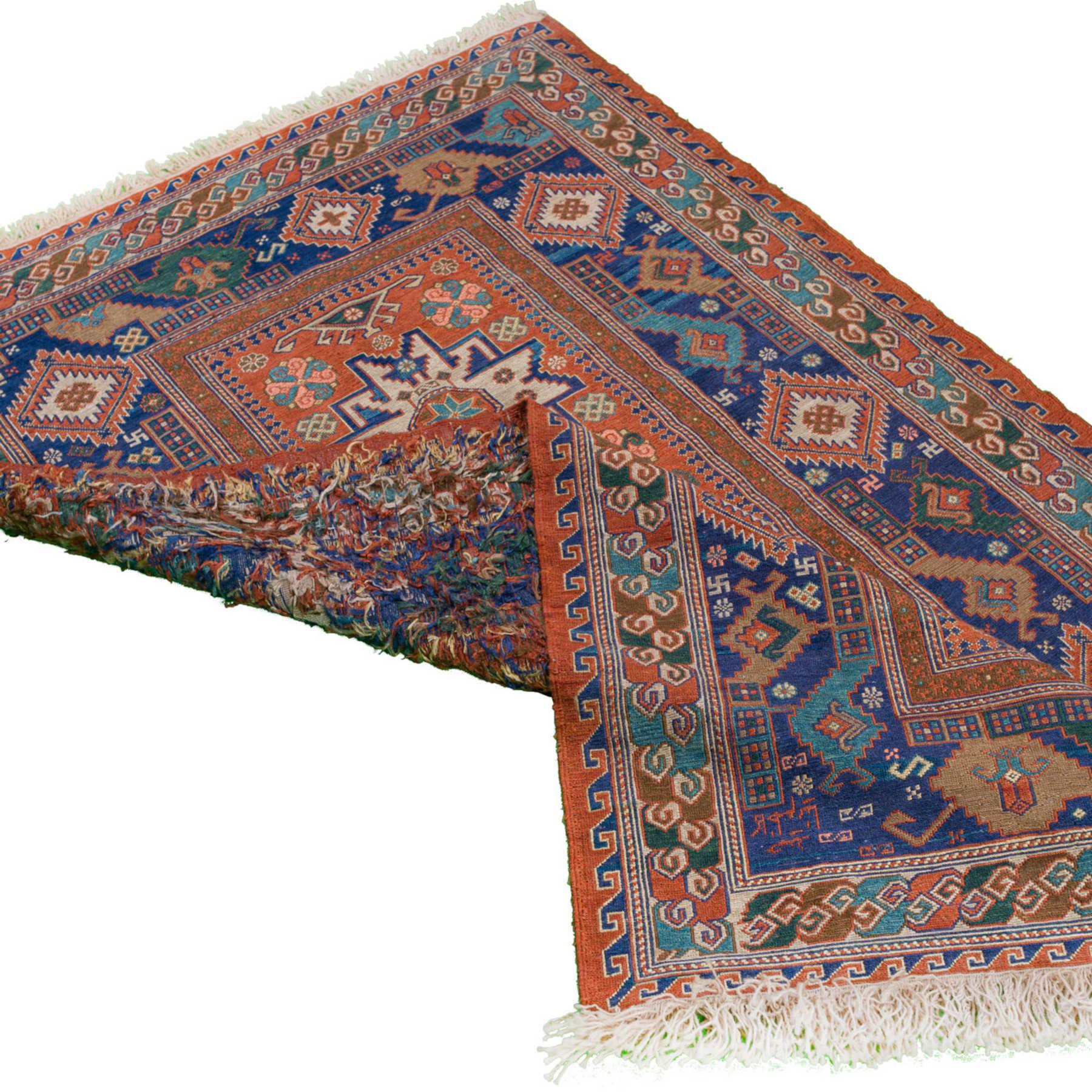 Chakad Sumak Heriz Persian Carpet Silk & Wool 93x149, Authentic Nomadic Rugs & Kilims in Dubai