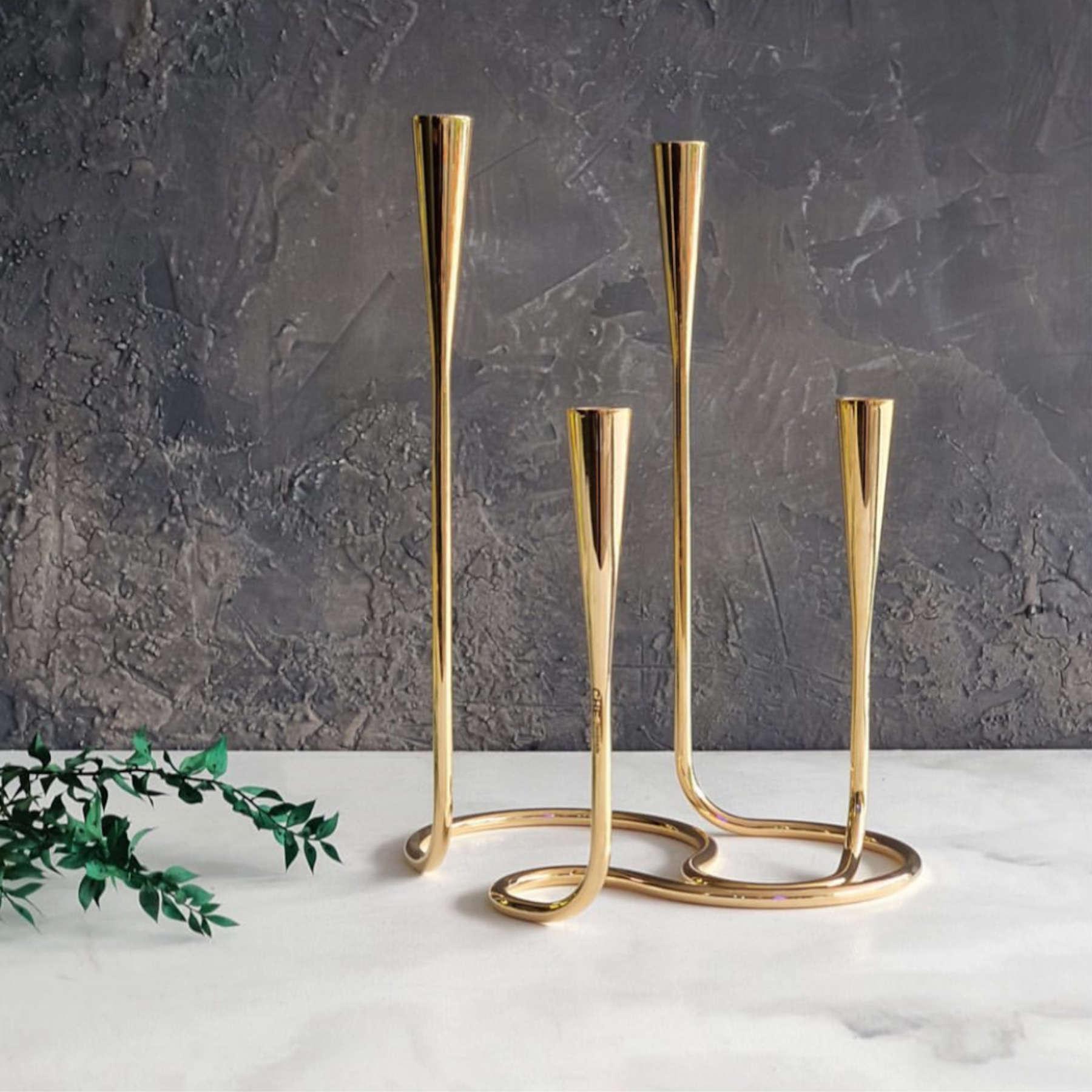 CHE Brass Candle Holder Gold Plated - Metal Home Decor & Accessories UAE