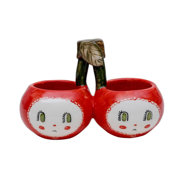 Cherries Ceramic Dip Bowl Set - Handmade Artistic Tabletop Decor & Tableware Dubai