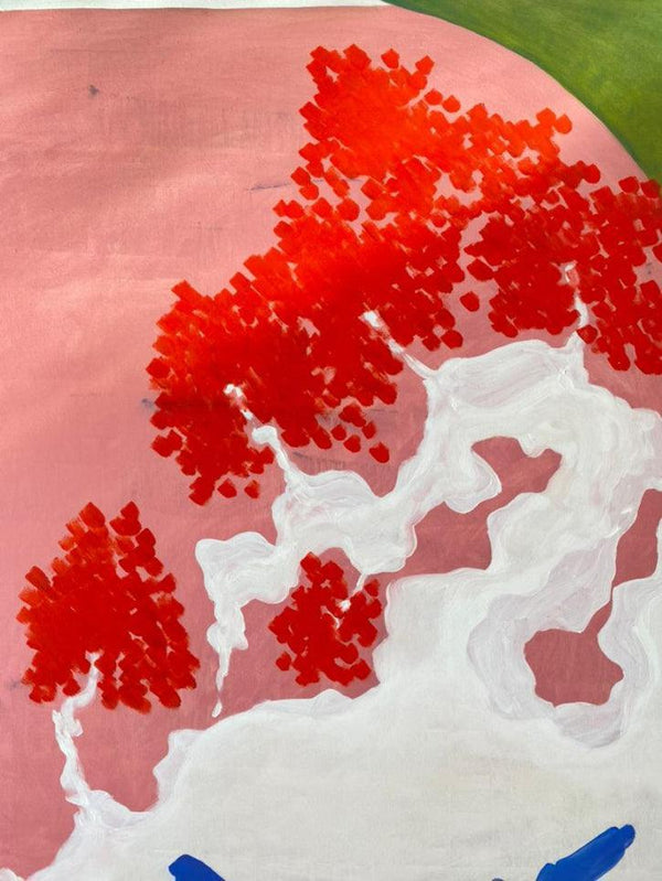 Oil on Canvas Painting - Cherry Tree Series by Elahe Tehrani in Dubai - Visual Arts for interior design