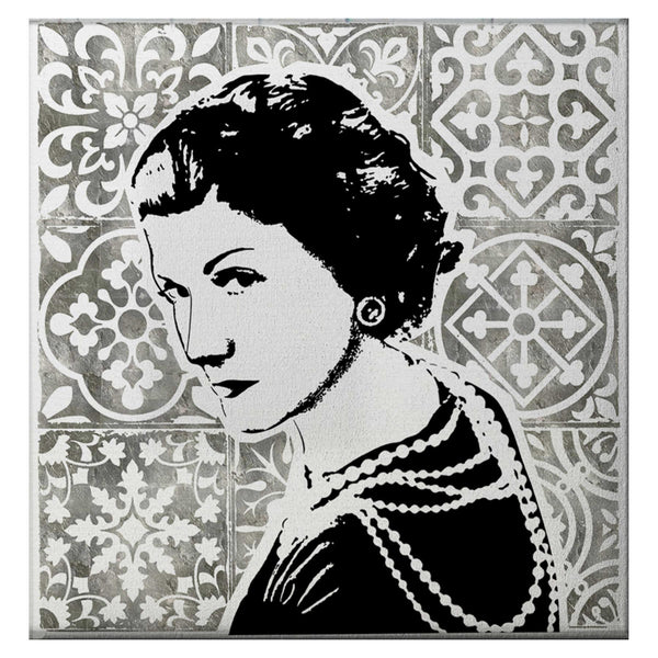 Coco Chanel Print On Canvas Artwork - Vintage Arabia Pop Art by Julian Castaldi in Dubai