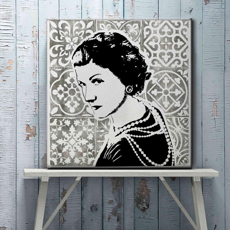 Coco Chanel Print On Canvas Artwork - Vintage Arabia Pop Art by Julian Castaldi in Dubai