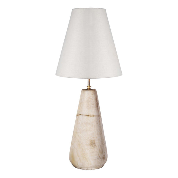 Marble Table Lamp, Botticino Natural Marble base with Linen Shade in Dubai