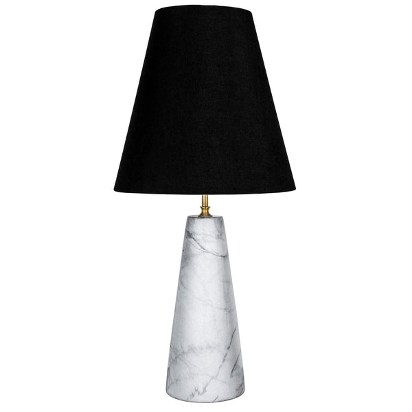 Marble Table Lamp Calacatta Carrara Natural Marble with Linen Shade in Dubai