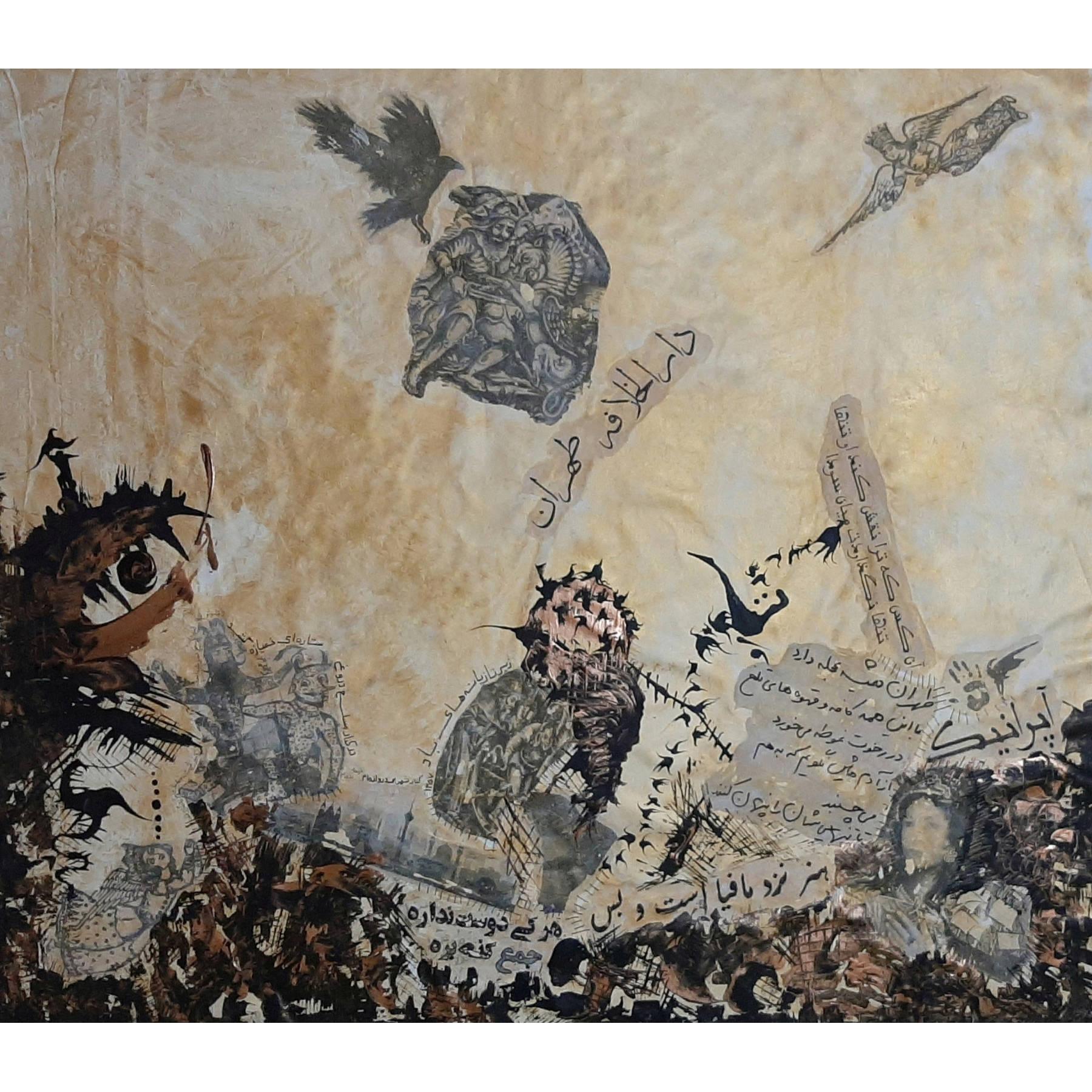 Darol Khelafeh Tehran Acrylic Painting, Contemporary Apranik Technique