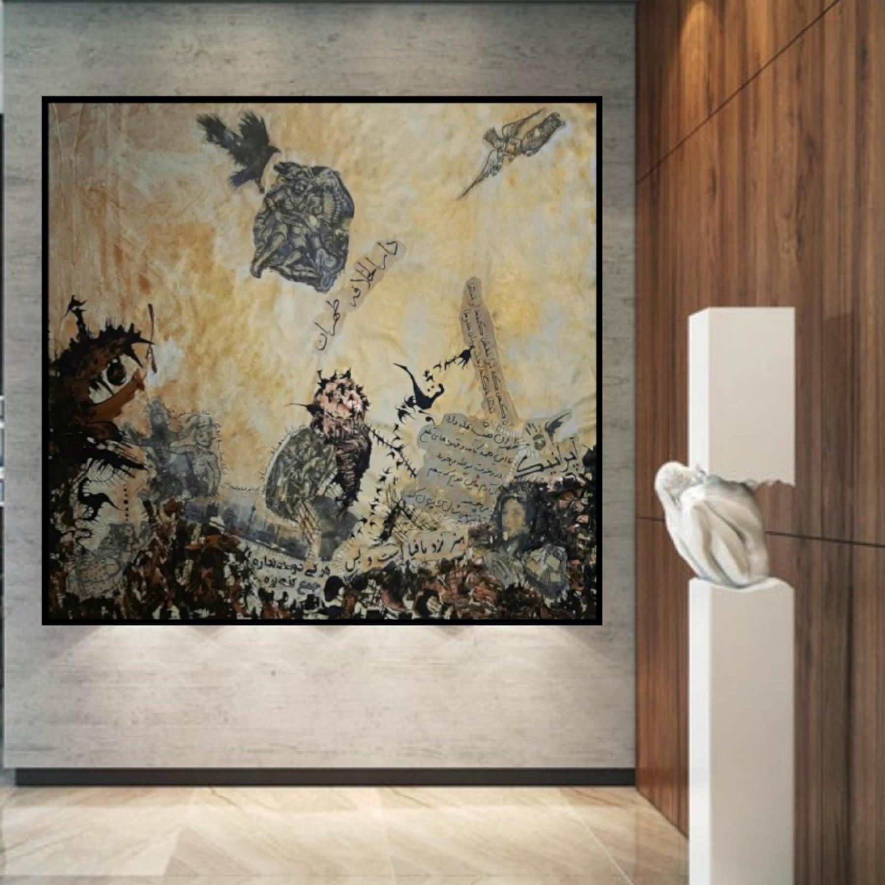 Darol Khelafeh Tehran Acrylic Painting, Contemporary Apranik Technique