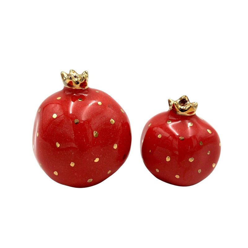 Red Decorative Ceramic Pomegranate Set - Tabletop Decor & Tableware Dubai